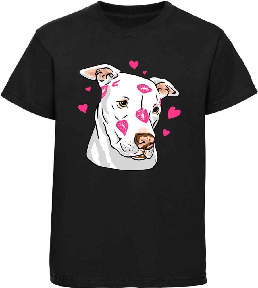 Printed Kids T-Shirt Pitbull with Hearts